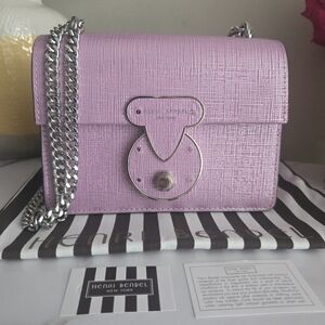 NWT Henri Bendel Warren Street Lilac Embellished Leather Crossbody Shoulder Bag